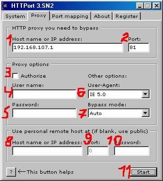 Вкладка “Proxy”